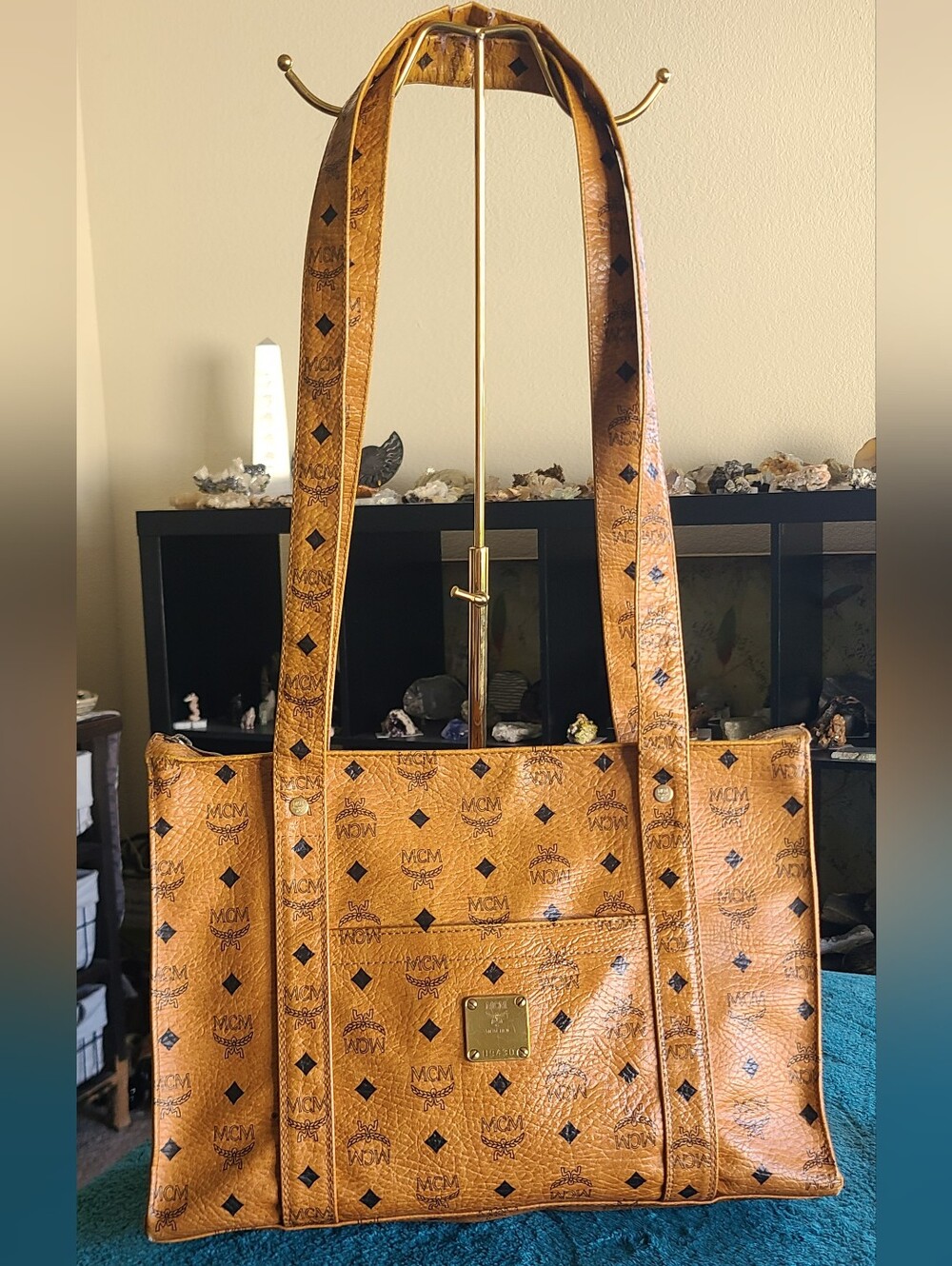 Vintage MCM Visetos Shopper Tote in the classic cognac color